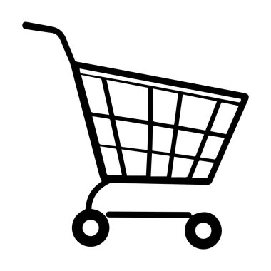 Basit siyah-beyaz alışveriş arabası resimleme