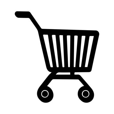Web sitesi tasarımı için basit bir siyah alışveriş arabası simgesi