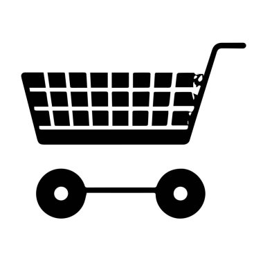 Web sitesi ve uygulama tasarımı için basit bir siyah alışveriş arabası simgesi