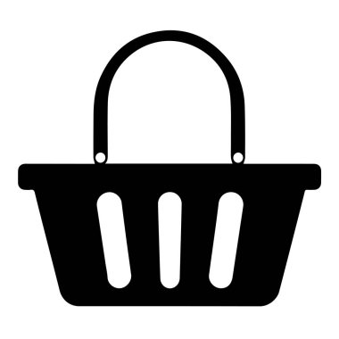 Basit siyah alışveriş sepeti resimleme