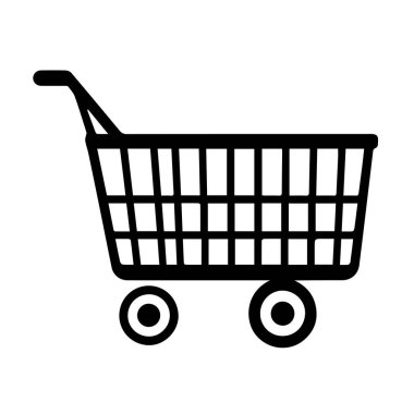 Basit siyah-beyaz alışveriş arabası resimleme