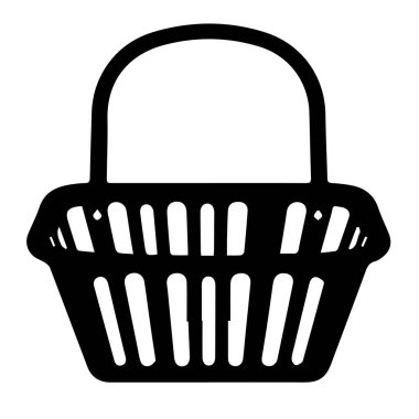 Basit bir alışveriş sepetinin siyah silüeti