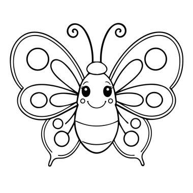 Boyama sayfaları için sevimli kelebek ana hatları