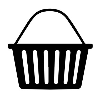 Alışveriş sepeti simgesinin basit siyah silüeti