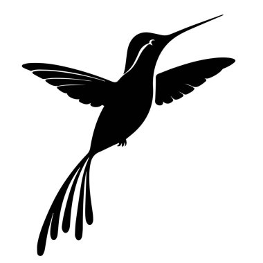 Uçarken stilize edilmiş sinekkuşu silueti