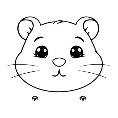 Sevimli çizgi film hamster resim çizimi boyama sayfaları için çizim