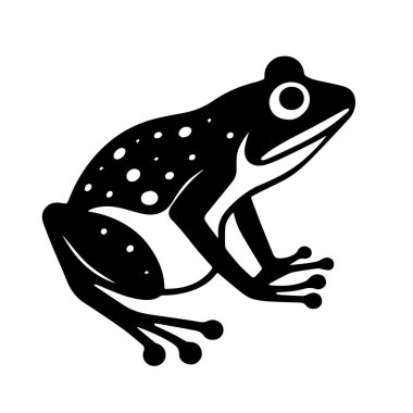 Benekli bir kurbağanın siyah-beyaz çizimi