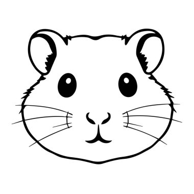 Tatlı Gine domuzu resmi siyah beyaz çizgi sanatı