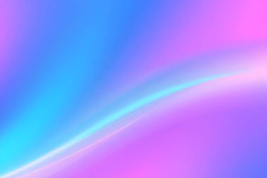 Maviden mora yumuşak bir değişim gösteren parlak ve soyut bir görüntü, hafif kıvrımlı bir ışık çizgisi var..