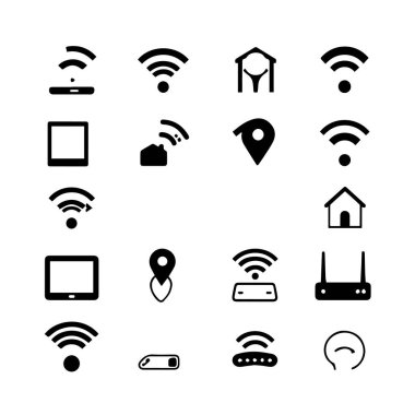 Kablosuz ağ ve İnternet simgeleri koleksiyonu