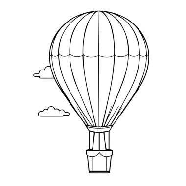 Bulutlu sıcak hava balonunun basit çizimi