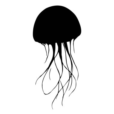 Bir denizanasının basit siyah silueti.