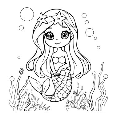 Deniz yosunlarıyla boyama sayfası.