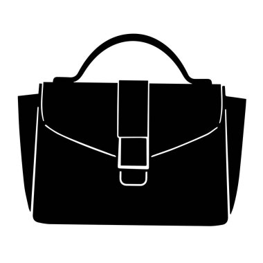Klasik bir el çantasının basit siyah silüeti.