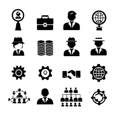 Sunumlar ve web siteleri için siyah ve beyaz iş simgeleri koleksiyonu