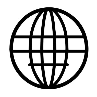 Kalın siyah küre simgesi küresel bağlantı sembolü