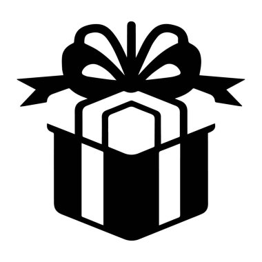 Basit siyah beyaz hediye kutusu illüstrasyonu