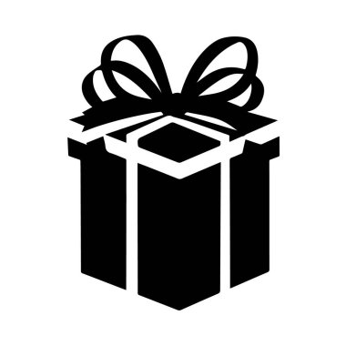 Basit siyah beyaz hediye kutusu illüstrasyonu