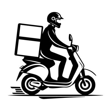 Paket ile hızlı dağıtım servisi scooter sürücüsü