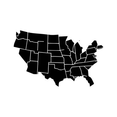 Birleşik Devletler haritası 50 eyaleti gösteriyor