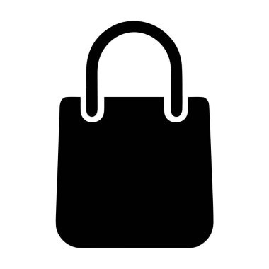 Basit siyah el çantası simgesi alışveriş çantası vektör grafiği