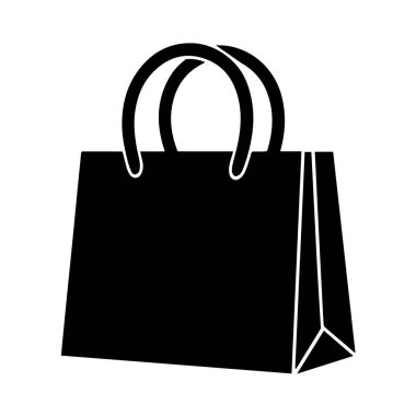 Basit siyah alışveriş çantası ikonu resimlemesi