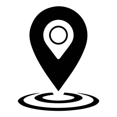 Dalgalanma efektli basit siyah konum simgesi