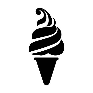 Döndürülmüş yumuşak servis dondurma konisi simgesi grafiği