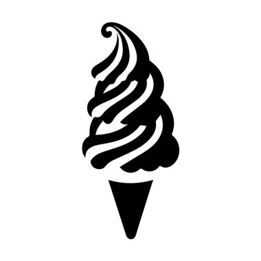 Döndürülmüş yumuşak servis dondurma konisi simgesi grafiği