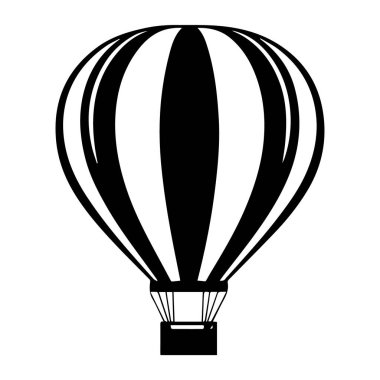Yaratıcı Projeler İçin Siyah ve Beyaz Tasarımlı Çarpıcı Sıcak Hava Balonu Silueti Bu
