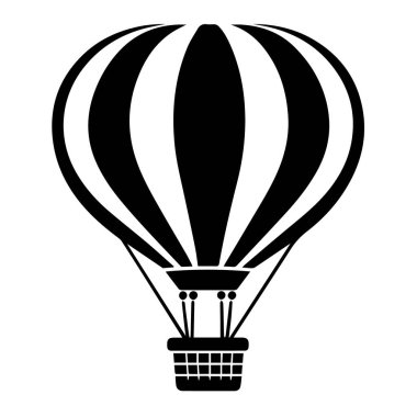 Vurucu Sıcak Hava Balonu Vektör Resimleri Siyah ve Beyaz Siluet Biçiminde Bu resim çok seksi