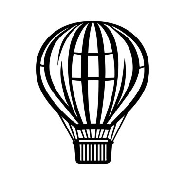 Siluet Biçimli Siyah ve Beyaz Çizgili Çarpıcı Sıcak Hava Balonu ResimleriName