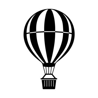 Sıcak Hava Balonu Temiz ve Sade Silüet Sıcak Hava Balonuyla Yükseliyor