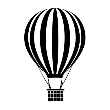 Siyah ve Beyaz siluetinde çizgili desenli çarpıcı sıcak hava balonu Bu resim sergileniyor