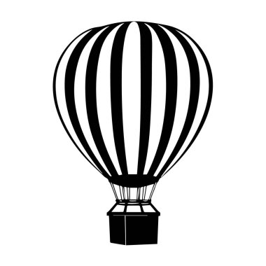 Siyah ve Beyaz Siluet Biçimli Çarpıcı Sıcak Hava Balonu Basit ama zarif ateşli