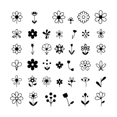 Siyah ve Beyaz Siluet Biçimli El Çizimi Resim Koleksiyonu Bu resim