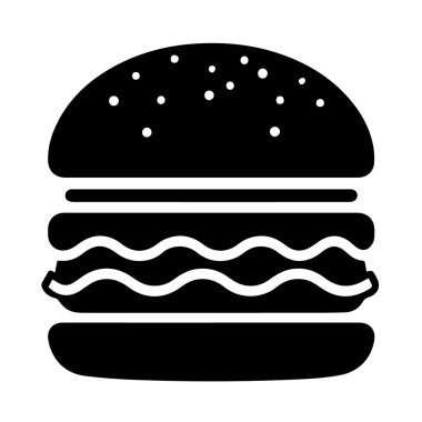 Susam tohumlu leziz hamburgerler Siyah ve Beyaz siluette Top Bun 'da Bu resim