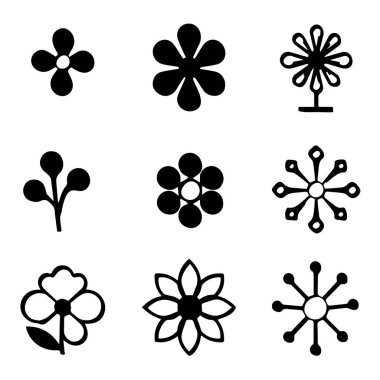 Siyah ve Beyaz Siluet Biçimli Eşsiz Çiçek Tasarımları Koleksiyonu Bu resim