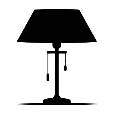Klasik masa lambası silueti beyaz arkaplanda izole edildi