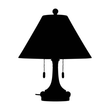 Klasik masa lambası silueti beyaz arkaplanda izole edildi