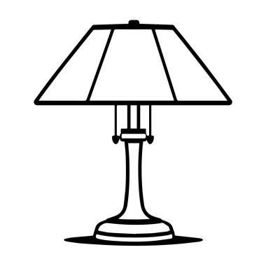 Klasik masa lambası silueti beyaz arkaplanda izole edildi