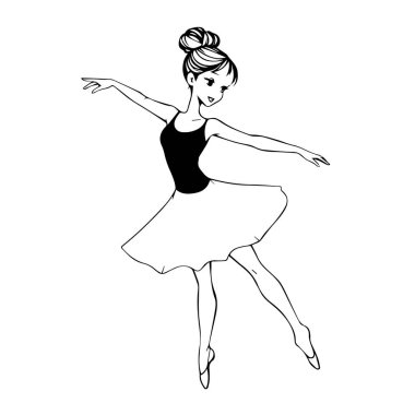 Beyaz arka planda izole edilmiş sivri uçlu ayakkabılı zarif balerin silueti.