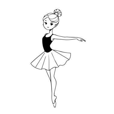 Beyaz arka planda izole edilmiş sivri uçlu ayakkabılı zarif balerin silueti.