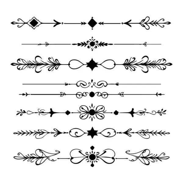 Süslü dekoratif bölücüler koleksiyonu beyaz arkaplanda izole edildi