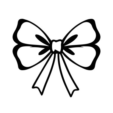 Basit siyah beyaz el çizimi yay klibi çizimi