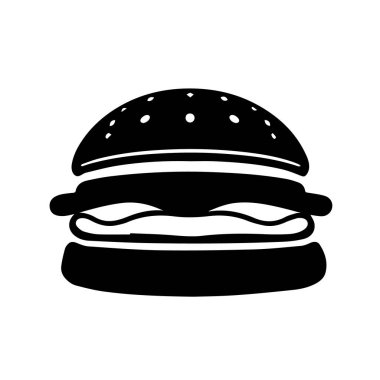 Basit siyah beyaz hamburger simgesi grafik tasarımı