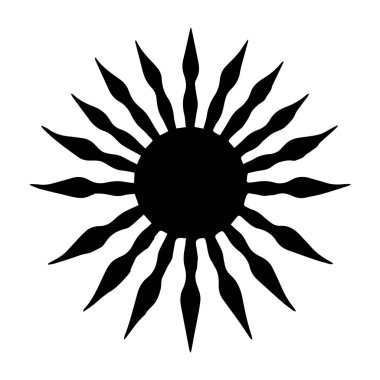 Grafik tasarım projeleri için soyut siyah güneş patlaması tasarımı ögesi