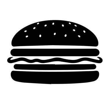 Basit siyah beyaz hamburger simgesi grafik tasarımı