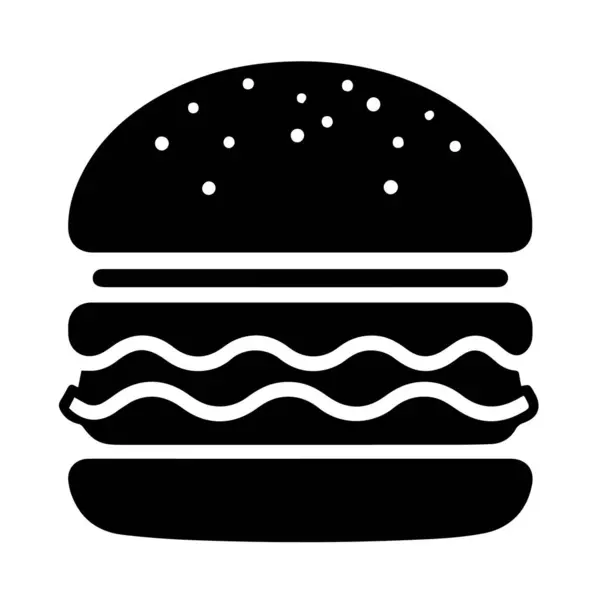 Basit siyah beyaz hamburger simgesi grafik tasarımı