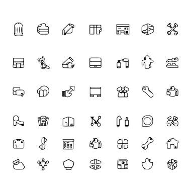 Minimalist çizgi koleksiyonu sanat simgeleri silueti